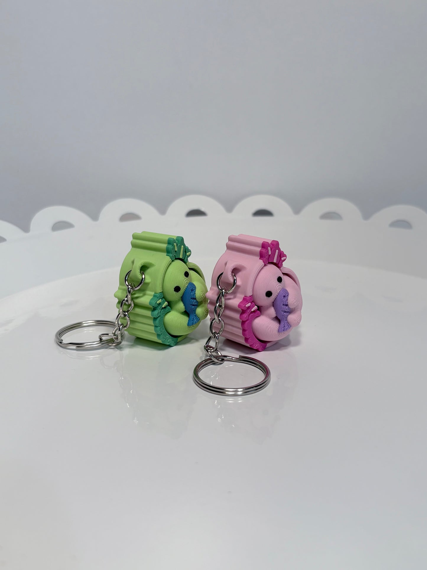 Axolotl Fidget Clicker Keychain