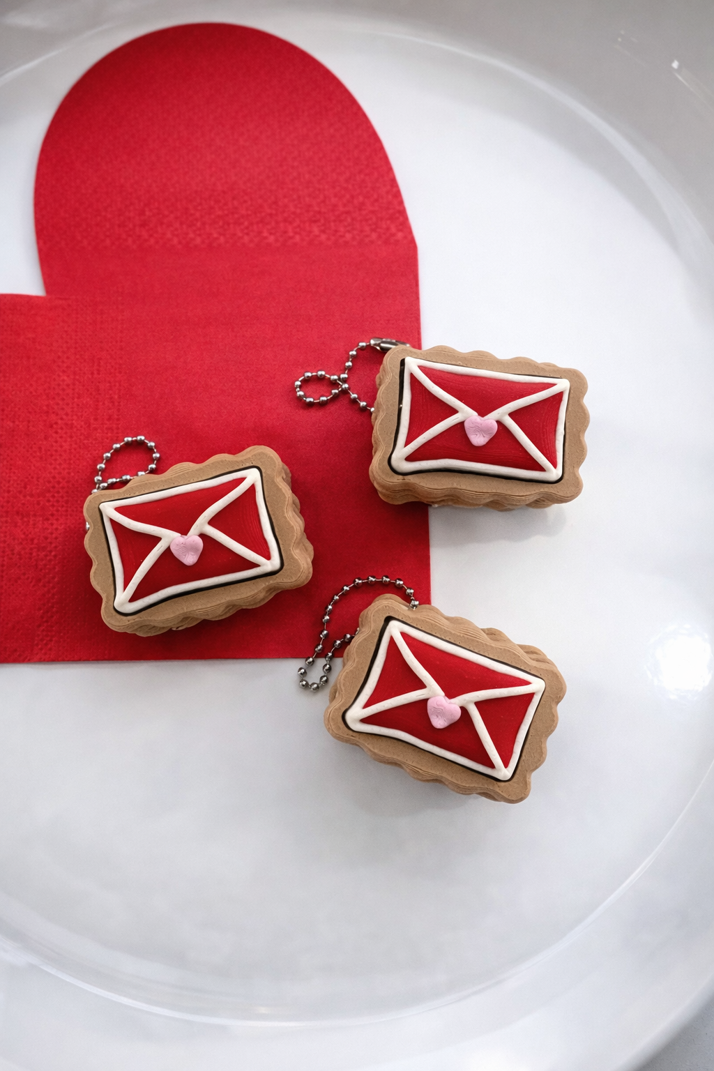 Love Letter Cookie Fidget Clicker Keychain
