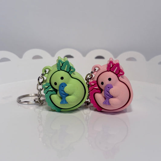 Axolotl Fidget Clicker Keychain
