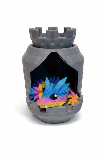 Twist-Open Castle With Rainbow Dragon Inside