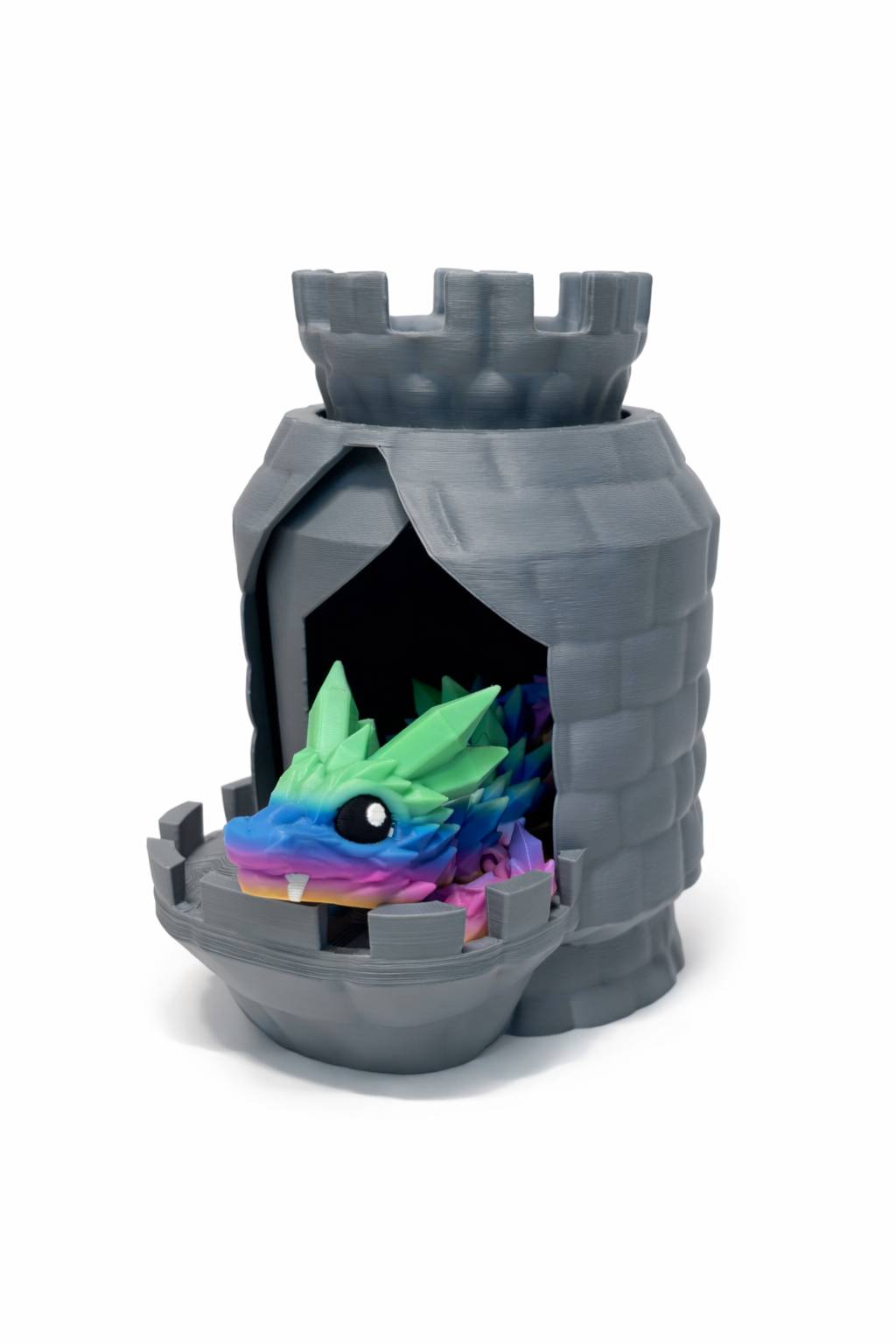 Twist-Open Castle With Rainbow Dragon Inside