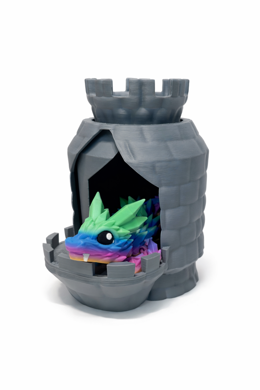 Twist-Open Castle With Rainbow Dragon Inside