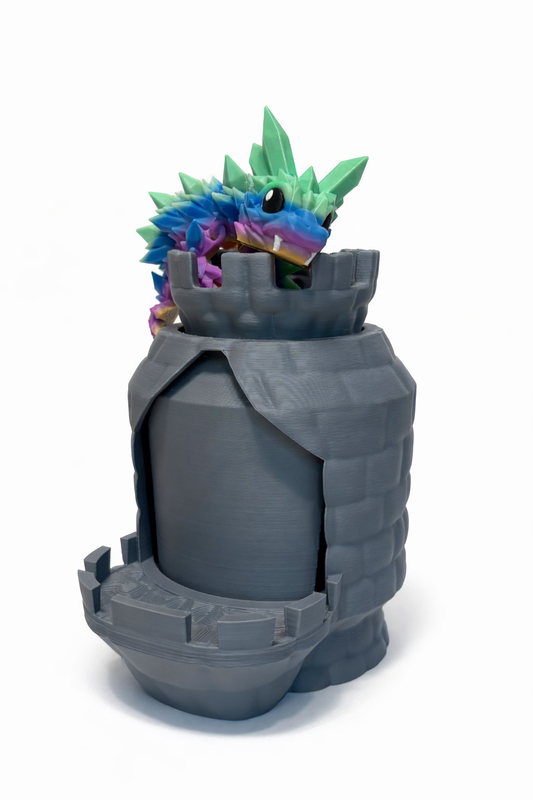 Twist-Open Castle With Rainbow Dragon Inside