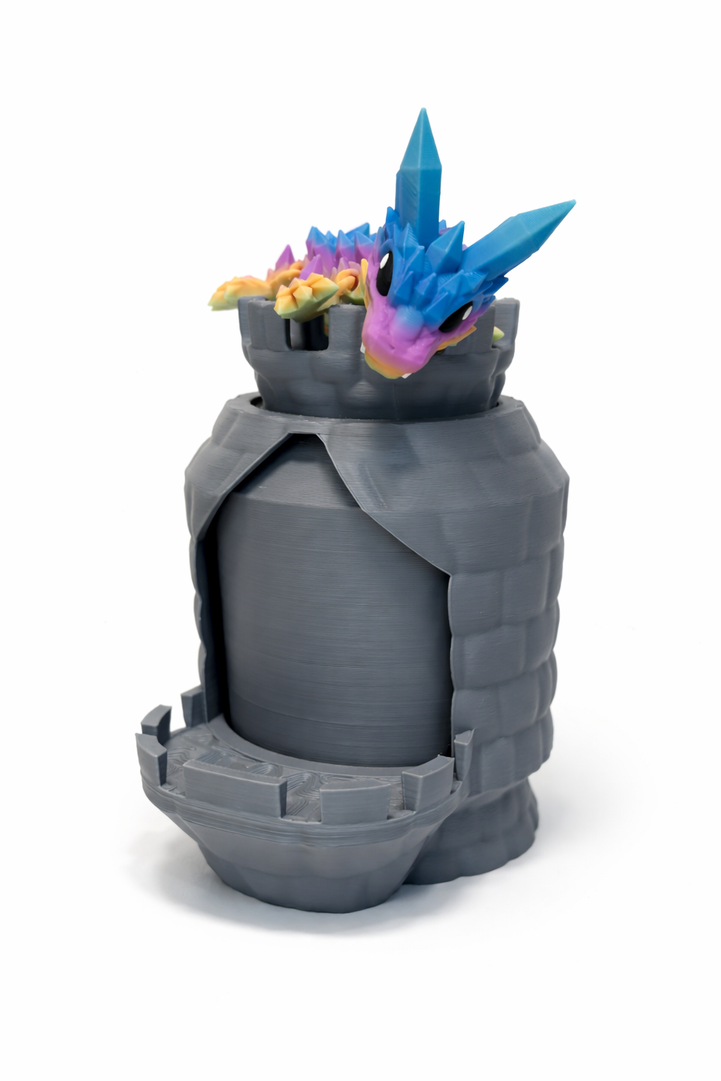 Twist-Open Castle With Rainbow Dragon Inside