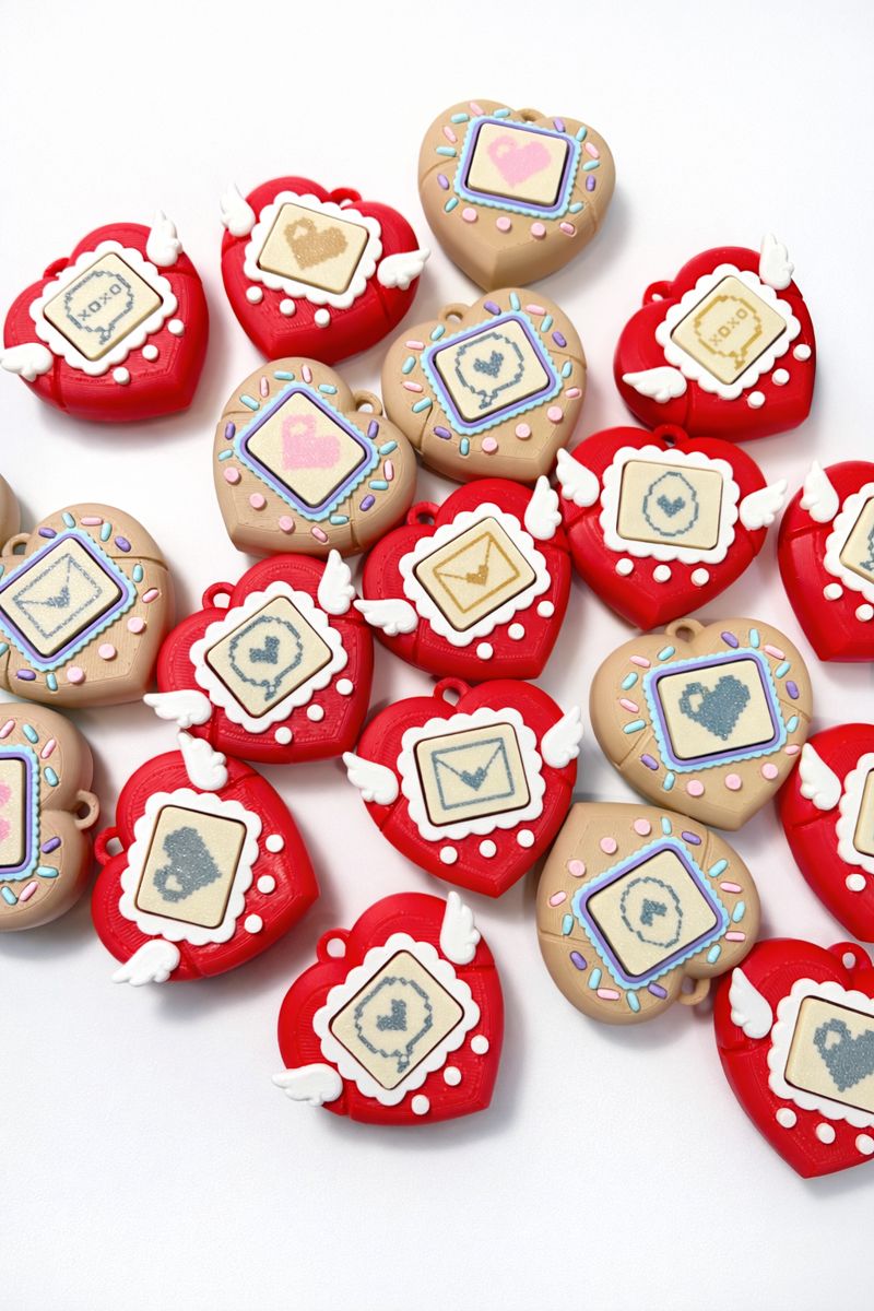 Valentine's Day V-Pet Fidget Clicker Keychain