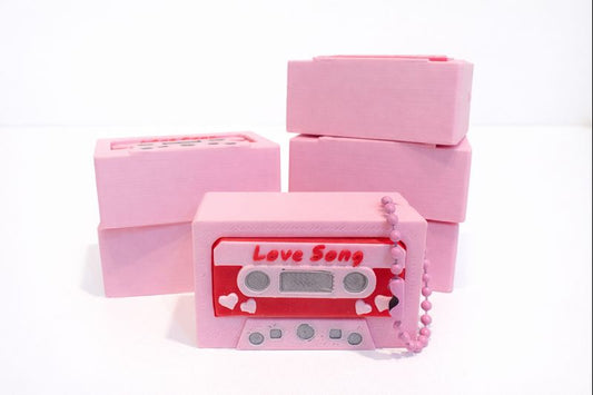 “Love Song” Retro Cassette Fidget Clicker Keychain