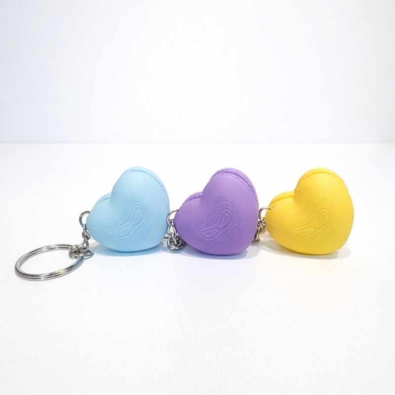 Macaron Heart Fidget Clicker Keychain (Small)