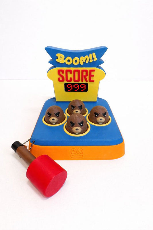Whac-A-Mole Mini Game — 3D Printed Desk Toy + Fidget Hammer Set