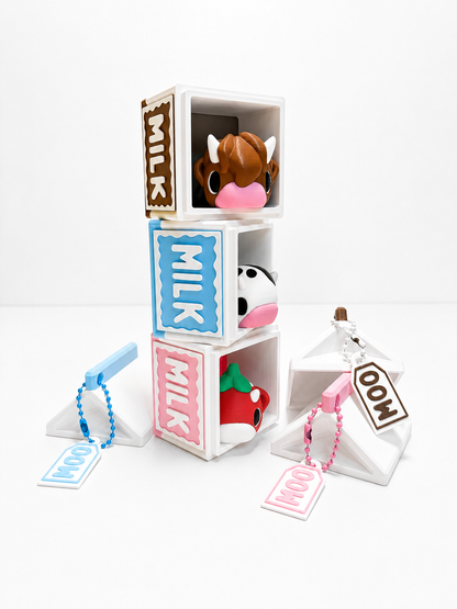 Cow in Mini Milk Carton Playset