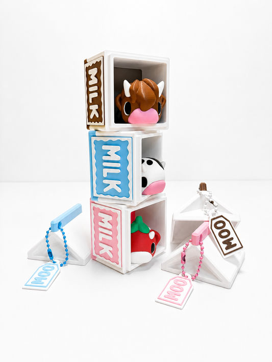 Cow in Mini Milk Carton Playset