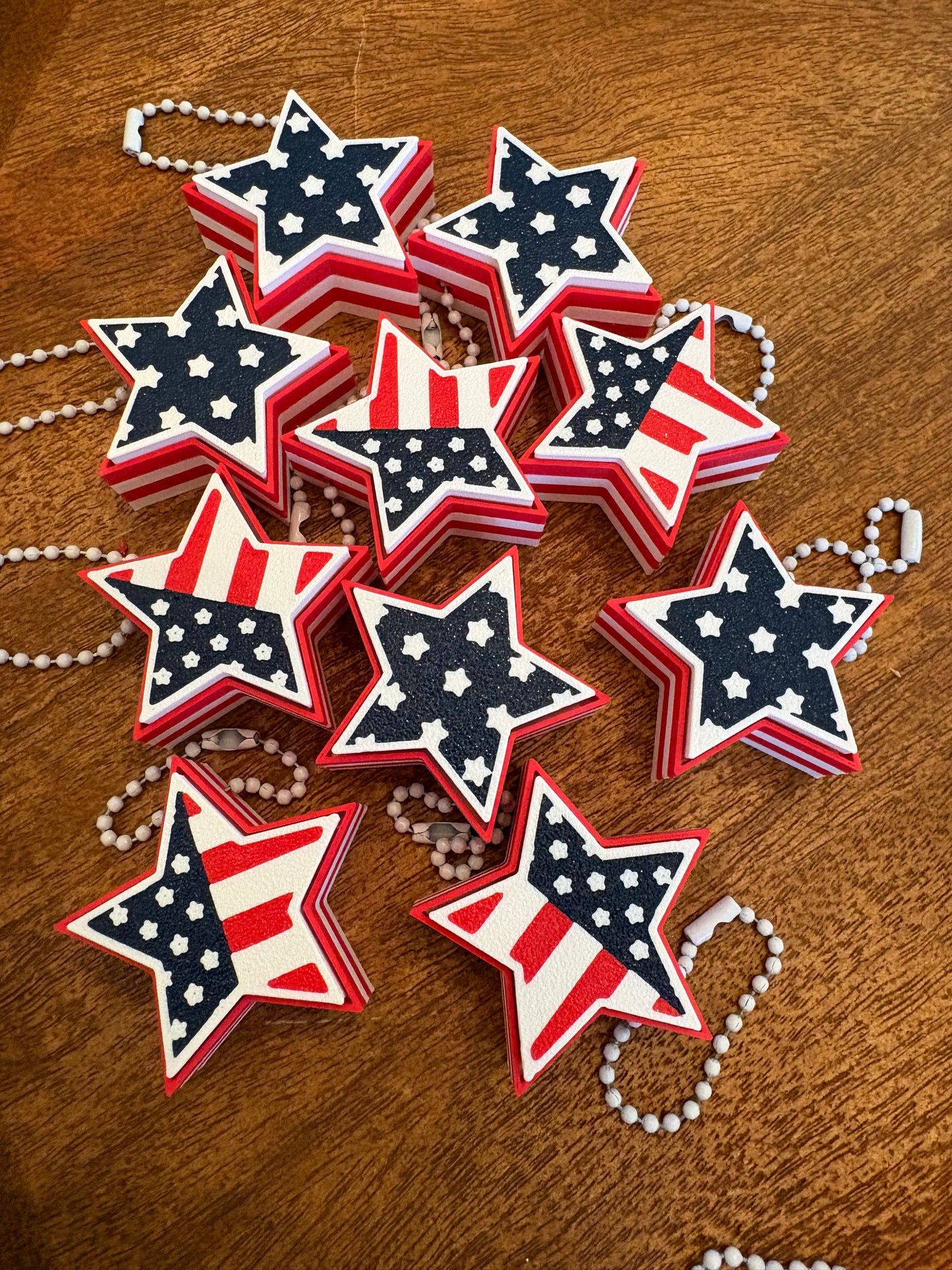 Patriotic Star Fidget Clicker Keychain