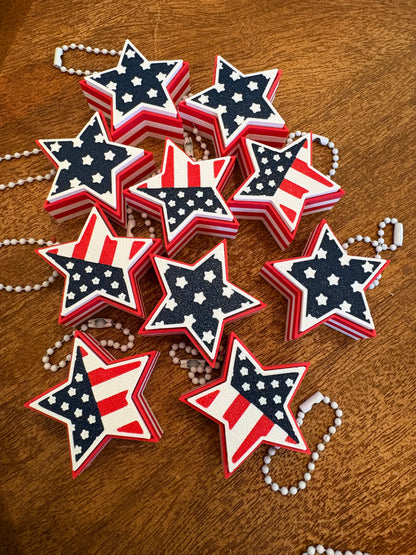 Patriotic Star Fidget Clicker Keychain