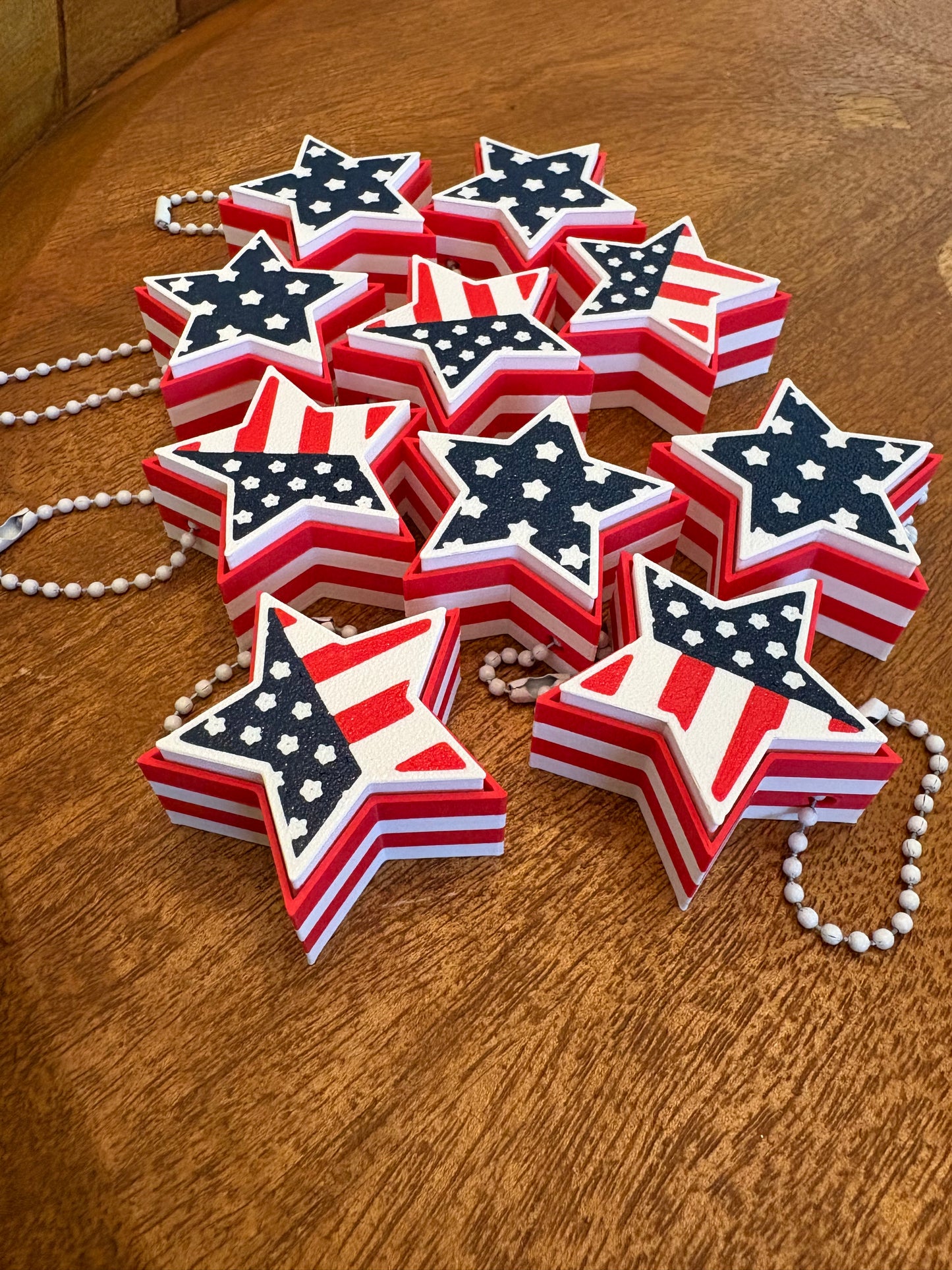 Patriotic Star Fidget Clicker Keychain