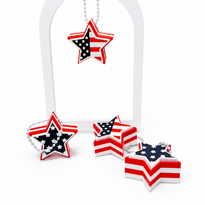Patriotic Star Fidget Clicker Keychain