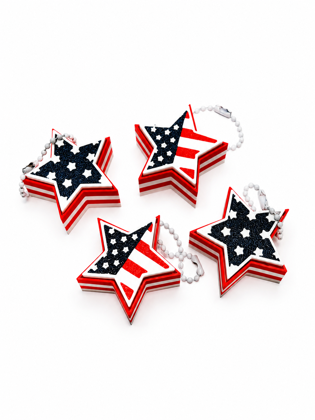 Patriotic Star Fidget Clicker Keychain