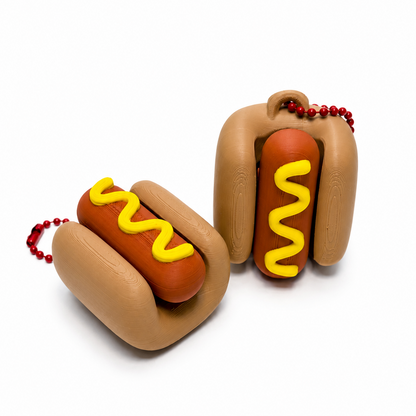 Hot Dog Fidget Clicker Keychain