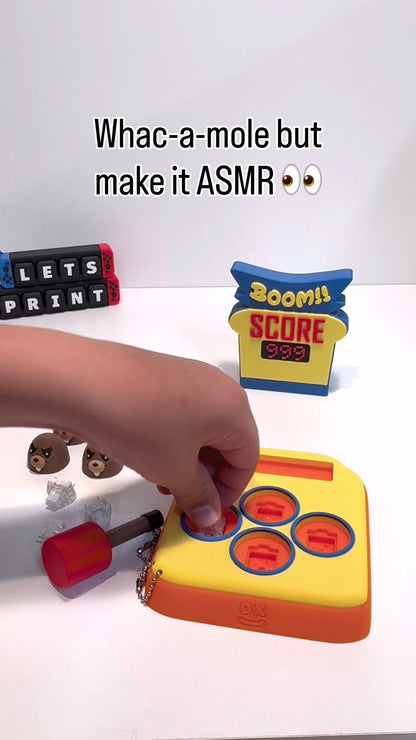 Whac-A-Mole Mini Game — 3D Printed Desk Toy + Fidget Hammer Set